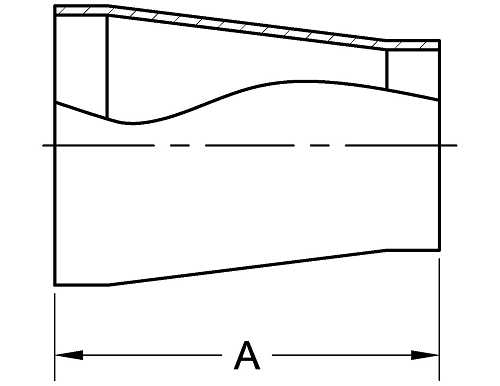 Butt-Weld Concentric Reducer w/ Tangent Dimensions